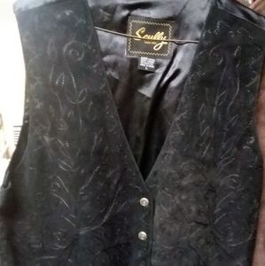 Scully black leather vest
